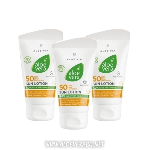 Слънцезащитен Лосион с фактор 50 за Деца и Хора с чувствителна кожа, Aloe Vera, Троен комплект