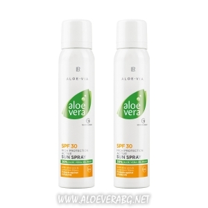 Слънцезащитен Спрей, фактор 30 за хора с тен, Aloe Vera | Двоен комплект