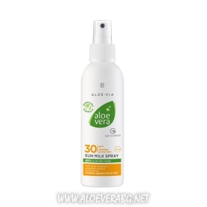 Слънцезащитно Спрей мляко, фактор 30 за хора с тен, Aloe Vera
